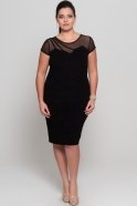 Короткое Платье Большого Размера Черный AR36676