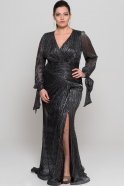 Длинное Свободное Вечернее Платье Черный F2844