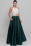 Длинное Вечернее Платье Изумрудно-зеленый S4381