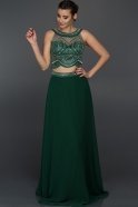 Длинное Вечернее Платье Изумрудно-зеленый C7259