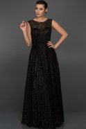 Длинное Выпускное Платье Черный F2070