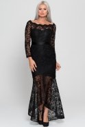 Длинное Вечернее Платье Черный ALY7350