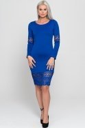 Короткое Коктейльное Платье Ярко-синий JM22241
