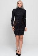 Короткое Вечернее Платье Черный KR53615