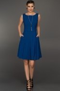 Короткое Вечернее Платье Ярко-синий T2971