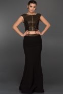 Длинное Вечернее Платье Черный W6014
