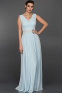 Длинное Вечернее Платье Светло-синий W6023