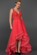 Длинное Вечернее Платье Оранжево-Красный AN2388
