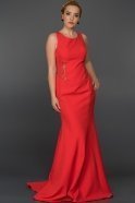 Длинное Вечернее Платье Оранжево-Красный AN2404