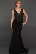 Длинное Вечернее Платье Черный AN2407