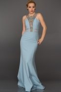 Длинное Вечернее Платье Светло-синий W6009