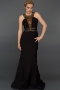 Длинное Вечернее Платье Черный W6009
