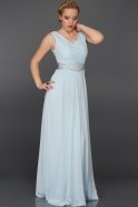 Длинное Вечернее Платье Светло-синий W6052