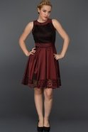 Короткое Вечернее Платье Бордовый W8006