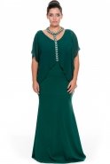 Длинное Свободное Вечернее Платье Изумрудно-зеленый ALK6004