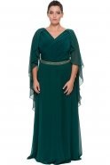 Длинное Свободное Вечернее Платье Изумрудно-зеленый ALK6122