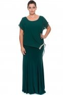 Длинное Свободное Вечернее Платье Изумрудно-зеленый ALK6140