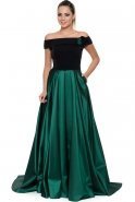 Длинное Вечернее Платье Изумрудно-зеленый GG6824