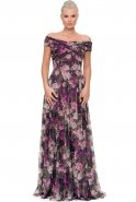 Длинное Вечернее Платье Пурпурный ABU036