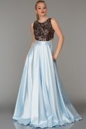 Длинное Вечернее Платье Светло-синий ABU147