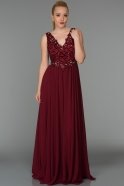 Длинное Вечернее Платье Бордовый CR6038