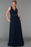 Длинное Вечернее Платье Темно-синий CR6038