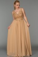 Длинное Вечернее Платье Телесный CR6038