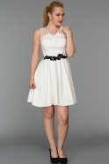 Короткое Вечернее Платье Белый ABK066