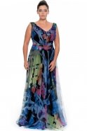 Длинное Свободное Вечернее Платье Ярко-синий ST5238