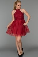Короткое Вечернее Платье Принцесса красный ES3578