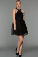 Короткое Вечернее Платье Принцесса Черный ES3578