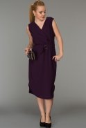 Короткое Вечернее Платье Пурпурный T2998