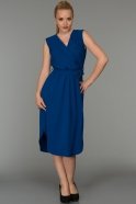 Короткое Вечернее Платье Ярко-синий T2998