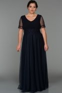 Длинное Свободное Вечернее Платье Темно-синий AR36838
