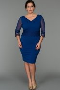 Короткое Платье Большого Размера Ярко-синий AR36849