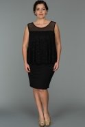 Короткое Свободное Вечернее Платье Черный AR38019
