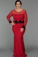 Длинное Платье Большого Размера красный AR38020