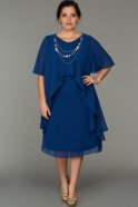Короткое Свободное Вечернее Платье Ярко-синий DS195