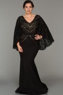 Длинное Свободное Вечернее Платье Черный FB2926
