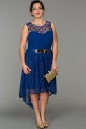 Короткое Платье Большого Размера Ярко-синий N98511