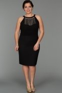 Короткое Свободное Вечернее Платье Черный N98555