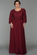 Длинное Свободное Вечернее Платье Бордовый NR5089
