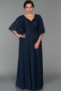 Длинное Свободное Вечернее Платье Темно-синий NRB5090