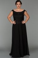 Длинное Свободное Вечернее Платье Черный ABU280
