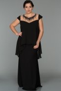 Длинное Свободное Вечернее Платье Черный ALY7027