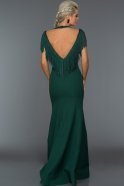 Длинное Вечернее Платье Изумрудно-зеленый ABU017