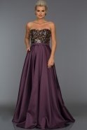 Длинное Вечернее Платье Сердечко Фиолетовый C7306