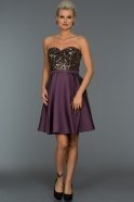 Короткое Вечернее Платье Сердечко Фиолетовый C8089