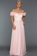 Длинное Вечернее Платье розовый ABU074