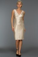 Короткое Вечернее Платье Телесный F7103